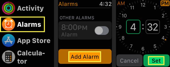 Adăugarea unei alarme pe Apple Watch