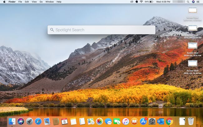 La barra de búsqueda de Spotlight en Mac.