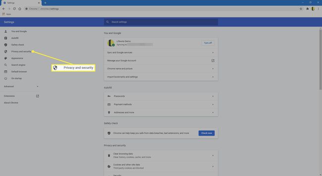 Configuración de privacidad y seguridad de Chrome