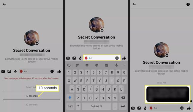 Facebook Messenger'da gizli bir konuşma için bir zamanlayıcı ayarlayın