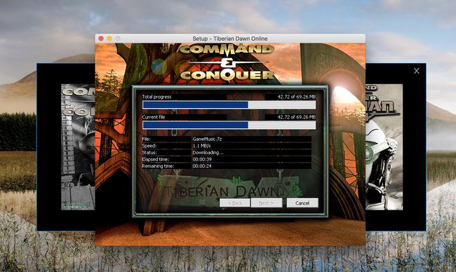 Οθόνη εγκατάστασης Command & Conquer στο macOS