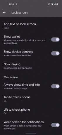 Meniul de opțiuni pentru ecranul de blocare pe smartphone-urile Pixel