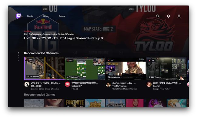 Aplikace Twitch pro Apple TV