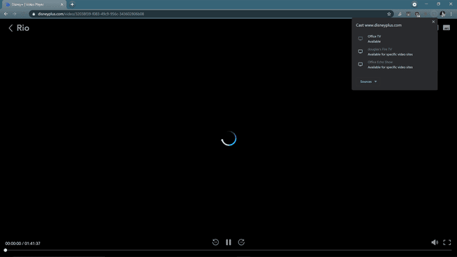 कास्ट करने के बाद Chrome में प्लेबैक में वापस आने वाला Disney Plus वीडियो बंद हो गया है।