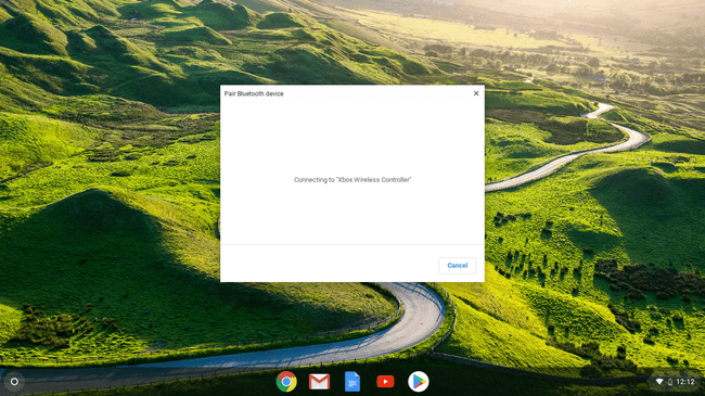 لقطة شاشة لوظيفة إقران Bluetooth على جهاز Chromebook.