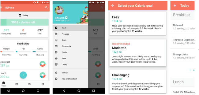 Lebensmittel-Tracker-App, MyPlate Kalorien-Tracker