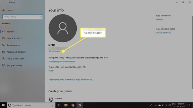 Uživatelská úroveň ve Windows 10