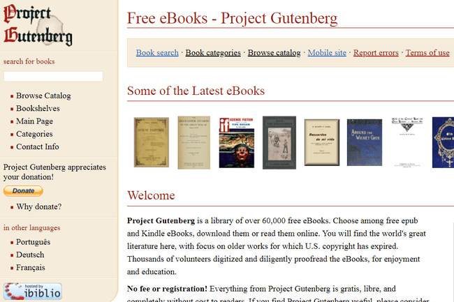 Project Gutenberg neueste kostenlose eBooks