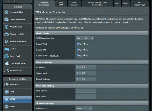 Configuración del enrutador ASUS WAN