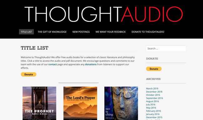 Site da Thought Audio