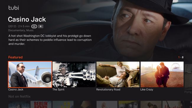 Tubi TV – Roku Channel Menu esimerkki