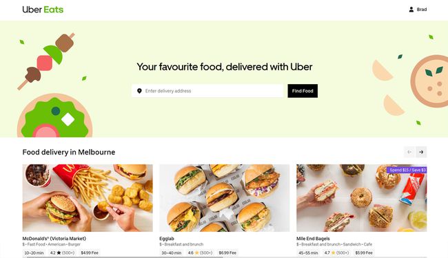 Web Uber Eats.