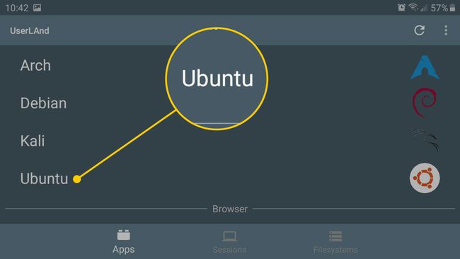 Ubuntu в приложении UserLAnd