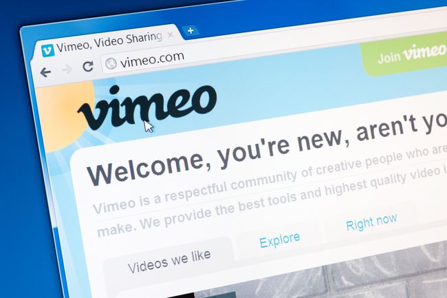 Homepage der Vimeo-Website