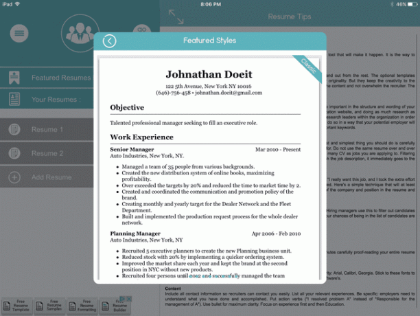 Resume Builder Aplikace pro vytváření životopisů Resume Maker