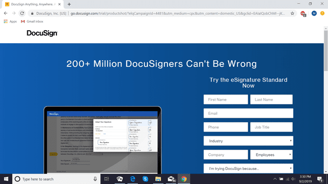 DocuSign-Webseite