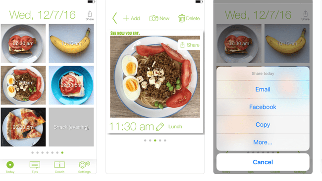 Lebensmittel-Tracking-App, Sehen Sie, wie Sie essen