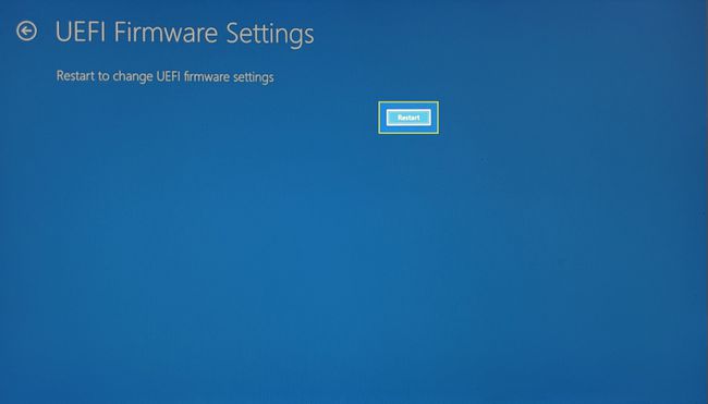 Налаштування мікропрограми UEFI Кнопка перезавантаження.