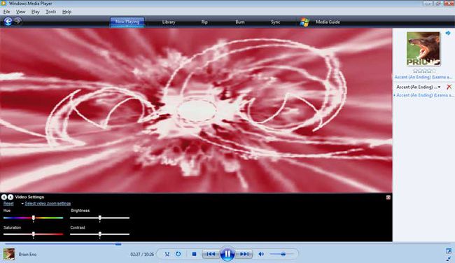 Windows Media Player 11 — ekran główny