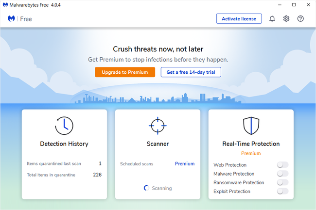 Escáner de virus gratuito Malwarebytes