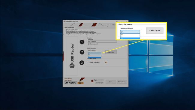 USB Raptor-ში k3y ფაილის შექმნის სკრინშოტი.